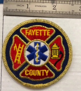 FAYETTE COUNTY FEUERWEHR / Gold Metallic Nähte / Feuerwehr Öffentliche Sicherheit Patch - Bild 1 von 1
