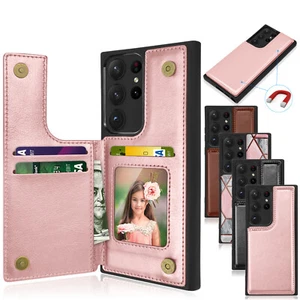Funda billetera de cuero ultra abatible ultra abatible para Samsung Galaxy S24/S24 - Imagen 1 de 49