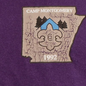 VTG 90s Screen Stars Best Camp Montgomery Arkansas Boy Scouts T Shirt Mens L - Picture 1 of 9