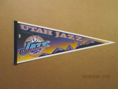 NBA Utah Jazz Vintage Circa 1990's Edition #4 Team Logo Basketball Pennant Cover