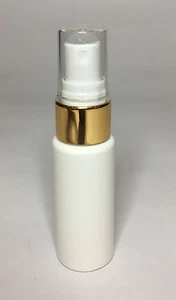 Empty 30ml Cylindrical Bottles + Shiny Gold Atomiser Spray Pump *ANY AMOUNT* - Picture 1 of 1