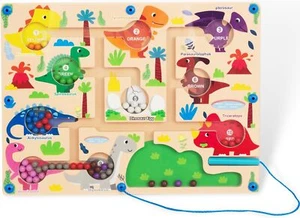 Magnetic Color & Number Maze, Montessori Wooden Matching Learning White  - Picture 1 of 8