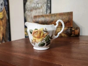 Vintage Adderley Fine Bone China - Yellow Rose with Gold Small Creamer Pitcher - Picture 1 of 6