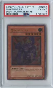 Yu-Gi-Oh! 2008 Maximum Six 1st Edition Ultimate Rare #LODT-DE097 PSA 6 - Bild 1 von 2