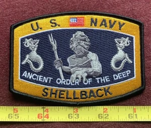 Patch da collezione US Military Shellback Re Nettuno ricamata ferro su marina - Foto 1 di 4