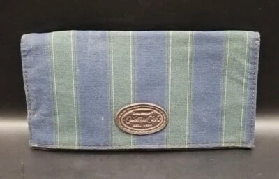 ~Longaberger~ Club de Coleccionistas ~Raya Azul Verde~ Cubierta de Chequera Foto 1 de 4