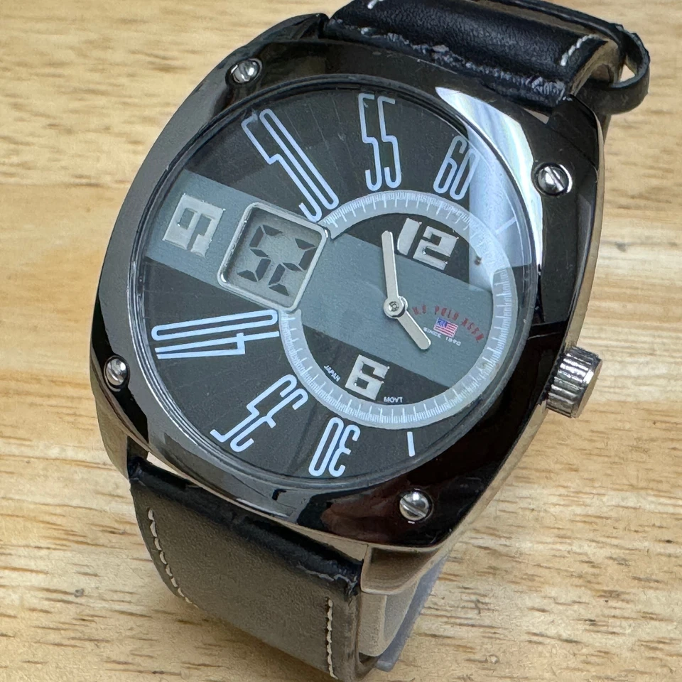 US Polo Assn Quartz Watch Men Japan Movt Black Analog Digital Second New Battery - Image 1 of 4