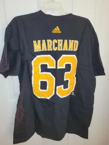 ADIDAS NHL T SHIRT BOSTON BRUINS BRAD MARCHAND BLACK SIZE MEN'S XL - Picture 1 of 3