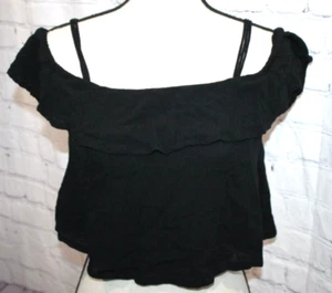 Super Dry Jungle Women's Off the Shoulder Blouse Top w/Straps Black Size XS - Picture 1 of 3
