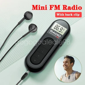 Portable Digital FM Emergency Pocket Radio Mini LCD Screen with Wire Earphone - Bild 1 von 17