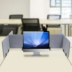 Panel de privacidad montado en divisor de escritorio acústico de pie (gris, 23,6" x 16") - Imagen 1 de 17