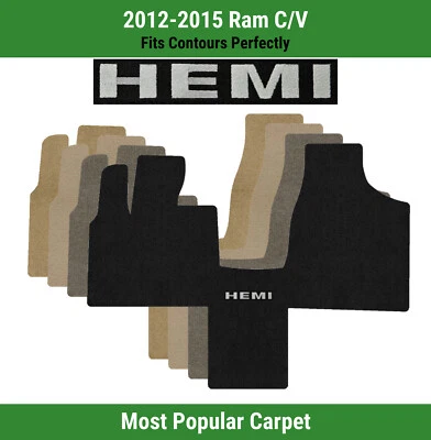 Alfombra delantera Lloyd Ultimat para '12-15 Ram C/V con logotipo Hemi plateado sobre negro Foto 1 de 4