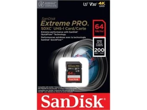 SanDisk Extreme PRO 64GB UHS-I U3 SDXC 200MB/s 4K UHD Video Memory Card SDSDXXU - Picture 1 of 4