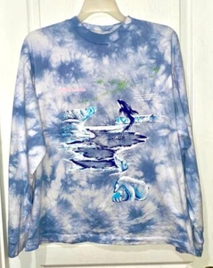 Jungles Jungles XL Tie Dye long sleeve t shirt Orca Whale Polar Bear Ocean Print - Picture 1 of 10