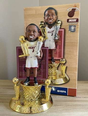 DWYANE WADE Miami Heat Legend 3x Finals Champion & MVP Trophy Bobblehead NIB! Cover