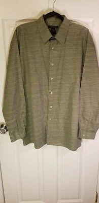 Domani Platinum Mens Shirt Sz XL Green Long Sleeve Button Front Polyester - Image 1 of 4