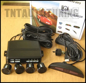 Reverse Parking Kit with 4 Black Sensors LED Display and Buzzer Alarm Universal - Bild 1 von 1