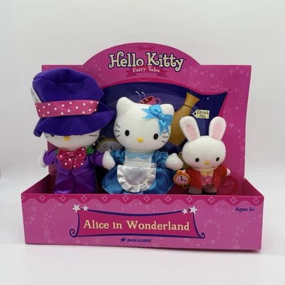 Hello Kitty Sanrio Nakajima Alice In Wonderland  3 Pc Plush Set 2004 NIB - Image 1 of 4