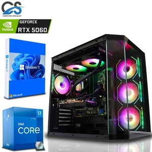 Gaming PC i7 12700KF RTX 5060 8GB 32GB DDR5 1TB M.2 SSD WiFi Windows 11 RGB - Picture 1 of 17