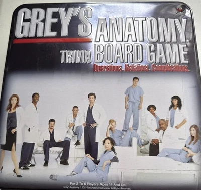GREY'S ANATOMY Trivia Board Game in COLLECTIBLE TIN SEALED 2007 - Image 1 of 4