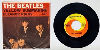 THE BEATLES “YELLOW SUBMARINE & ELEANOR RIGBY“ 45 RPM Record & Picture Sleeve - Image 1 of 2