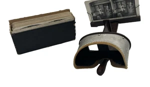 Antiguo visor estereoscopio Keystone Monarch de 1904 con 50 tarjetas estereográficas - Imagen 1 de 13