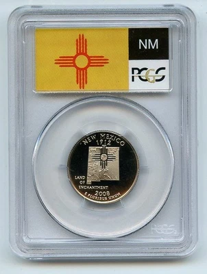 2008 S 25C Clad New Mexico Quarter PCGS PR70DCAM - Image 1 of 2