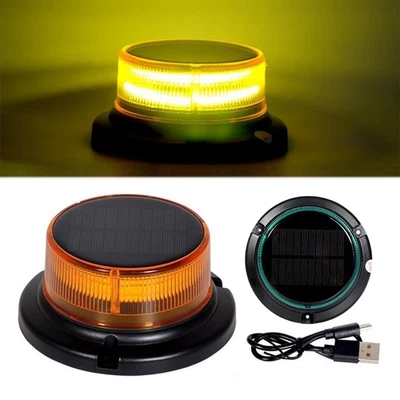 Solar Magnetic Beacon Light, USB Rechargeable LED Strobe Lights for Vehicles - image 1 of 4
