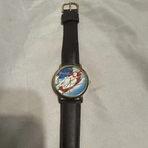 Vintage Coca Cola Eisbären Schlittenuhr NEUE Batterie! - Bild 1 von 4
