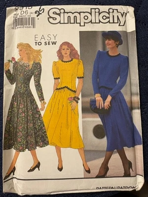 Simplicity 9915 Sewing pattern EASY Drop Waist Dress, Misses 4-14 UNCUT - Image 1 of 2
