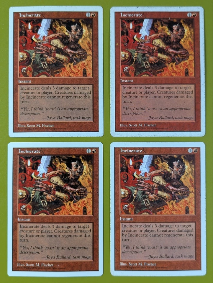 Incinerate x4 Fifth Edition 5th 4x Playset Magic the Gathering MTG  - Image 1 of 1
