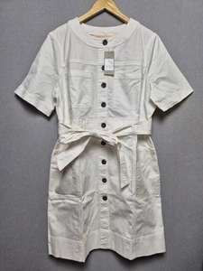 Boden Safari Dress Size 18 Ivory Button Down Utility Belted Summer Spring NWT - Picture 1 of 10