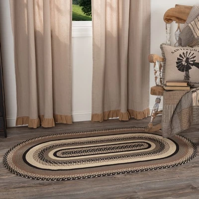 Alfombra Accent Sawyer Mill Carbón Yute 36x60 Granja Ovalada Sin Almohadilla Deslizante Marcas VHC Foto 1 de 4