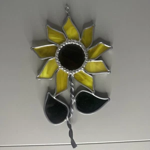 Vintage Stained Glass Sunflower Hang Ornament - Bild 1 von 2