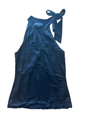 Top sin mangas WHBM para mujer XS negro con corbata para el hombro Foto 1 de 4