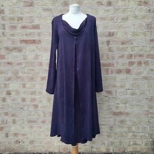 Out of Xile Dress Womens UK 16 Purple Layered Victoriana Steampunk Lagenlook - Picture 1 of 17