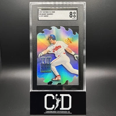 Manny Ramirez 1997 Fleer EX #8 A Cut Above Insert SSP SGC 8 Red Sox - Image 1 of 2