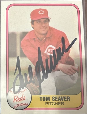 1981 Fleer TOM SEAVER #200 🔥 GORGEOUS Autograph 🔥 Reds 🔥 RaRe Auto 🔥⚾️ - Image 1 of 2