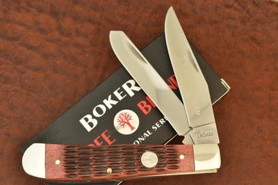 CUCHILLO TRAMPERO MARCA BOKER TREE PREMIUM 2 HOJAS HUESO MARRÓN JIGGED (25651) Foto 1 de 4