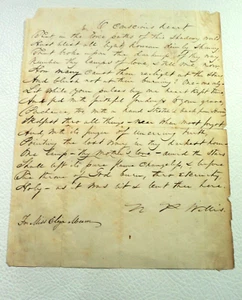 C 1827 ORIGINAL NATHANIEL PARKER WILLIS MANUSCRIPT POEM UNRECORDED CONSCIOUS - Bild 1 von 2