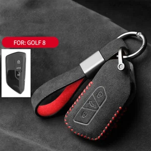 Full Suede Covered Key Fob Remote Protector Holder Cover Case For Volkswagen B - Picture 1 of 9