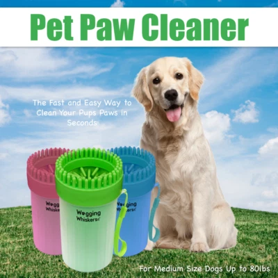 WAGGIGN WHISKERS Wagging Whiskers Paw Brush Cleaner Portable Dog Paw Cleaning Plunger Mud Washer