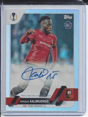 ARNAUD KALIMUENDO 2022-23 TOPPS CLUB COMPETITIONS SILVER FOIL ROOKIE AUTO RC - Image 1 of 2