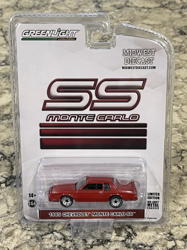 Greenlight 1985 Chevy Monte Carlo SS Burgundy Candy Apple Red  1/64 Exclusive - Image 1 of 1