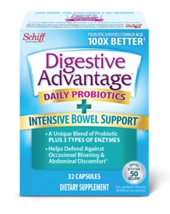 Schiff Digestive Advantage Probiotic BC30 Intensive Bowel Support Capsules 32 ct - Picture 1 of 5