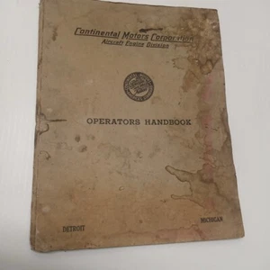 ORIGINAL 1939 CONTINENTAL MOTORS A-50 A-65 A-75AIRPLANE ENGINE OPERATOR'S MANUAL - Picture 1 of 16