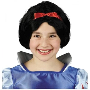 Child Snow White and the Seven Dwarfs Black Hair Costume Wig Halloween Cosplay - Picture 1 of 1