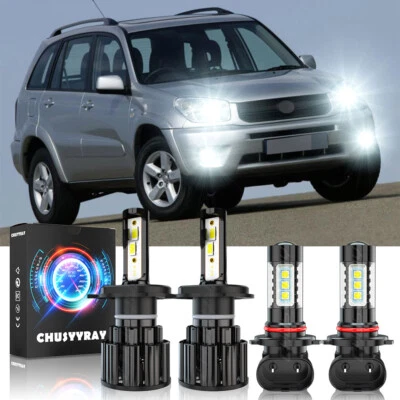 Para Toyota RAV4 2001-2005 - 4 PIEZAS 6000K Blanco LED H4 Faros + Kit Bombillas Antiniebla Foto 1 de 4