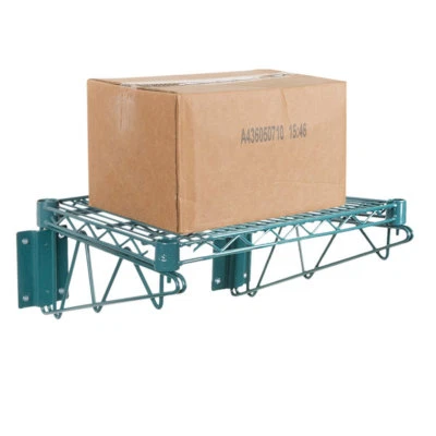 Estante de alambre epoxi verde de montaje en pared de 14" x 24" olla comercial para restaurante NSF Foto 1 de 4