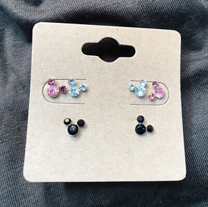 Pendientes de plata esterlina de Mickey - Juego de 3 - Imagen 1 de 3